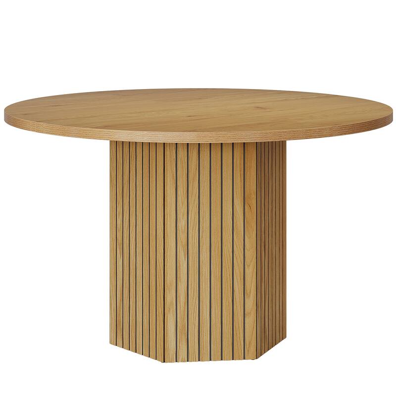 Oak Wood Round Dining Table, Kitchen Living Room Bistro Accent Table