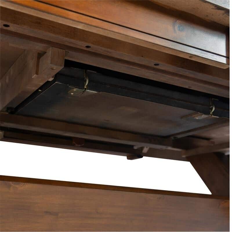 Kraven Brown Rustic Wood Farmhouse 9 Piece Dining Set