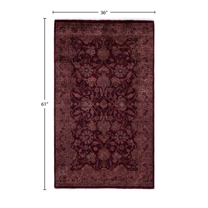 Overdyed One-of-a-Kind Hand-Knotted Area Rug - Pink - 3' 0" x 5' 1"