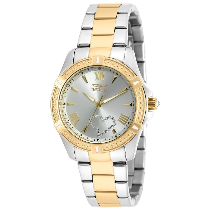 Invicta Women's 20323 Angel Quartz 3 Hand White, Silver Dial Watch