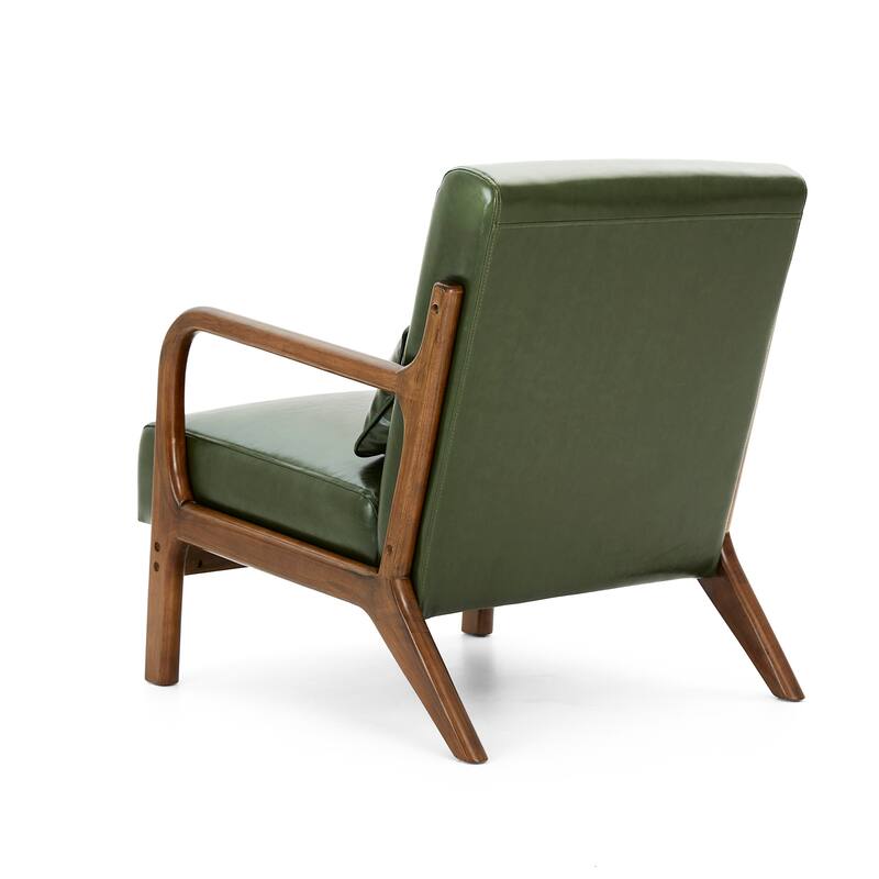 Glitzhome Set of 2 30.75"H Mid-Century Modern PU Leather Accent Chairs with Cushion - 25.75"W x 33.75"D x 30.75"H
