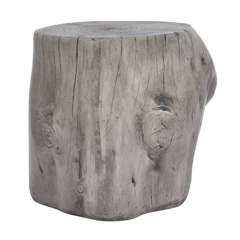 Christopher Knight Home - Alder 16.54"H Outdoor Rustic Faux Wood Tree-Stump MGO Side Table, Fully Assembled - 17.32"