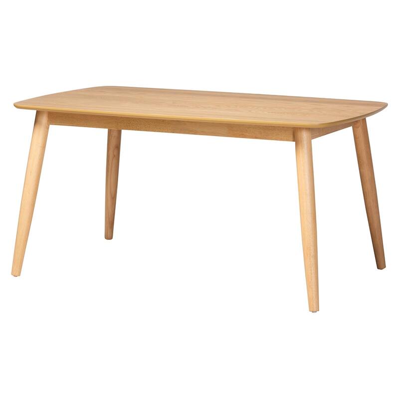 Jennica 5-Piece Dining Set - Solid Wood Table with Boucle Upholstered Chairs, Mid-Century Modern Dining Furniture