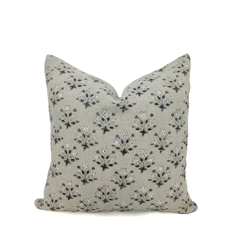 Fabdivine Linen Square Block print pillow Cover - Pillow Covers - 14" x 20"