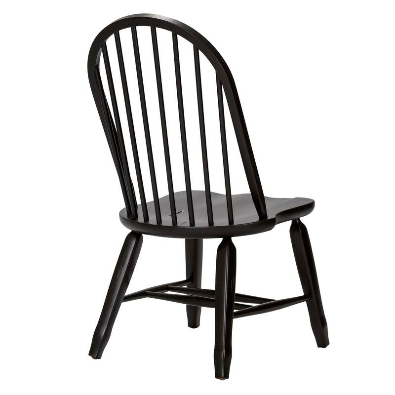 Treasures Rustic Oak Black Bow Back Side Chair (Set of 2)