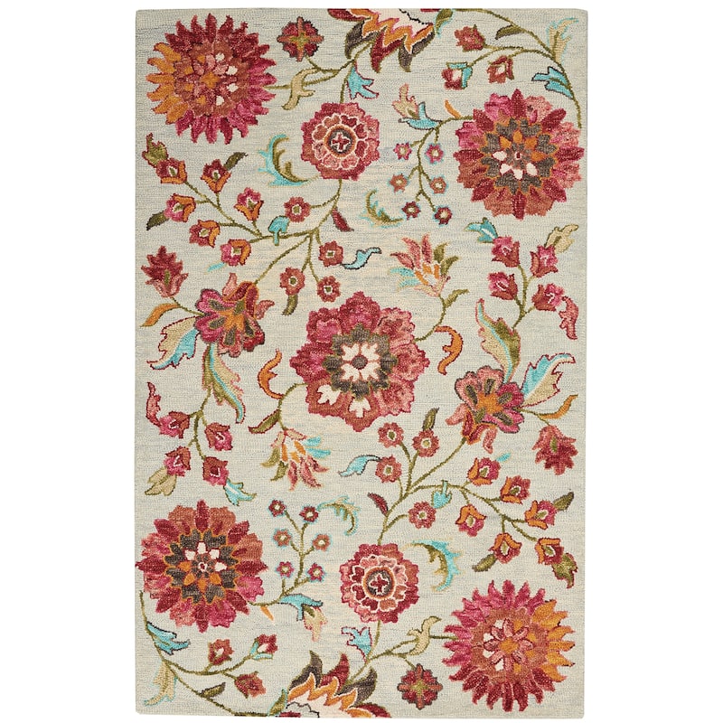 Nourison Bahari Hand-Tufted Botanical Wool Area Rug