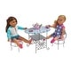 preview thumbnail 6 of 6, Badger Basket Tea Time Metal Doll Table and Chair Set with Accessories - Silver/Pink/Multi