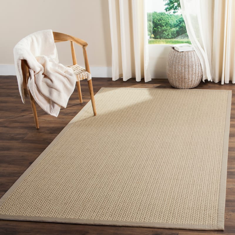 SAFAVIEH Natural Fiber Margret Sisal & Wool Rug - 4' x 6' - Light Grey - Rectangle