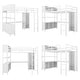 preview thumbnail 8 of 18, Full Size Metal Loft Bed with Wardrobe and L-shaped Desk and Shelves