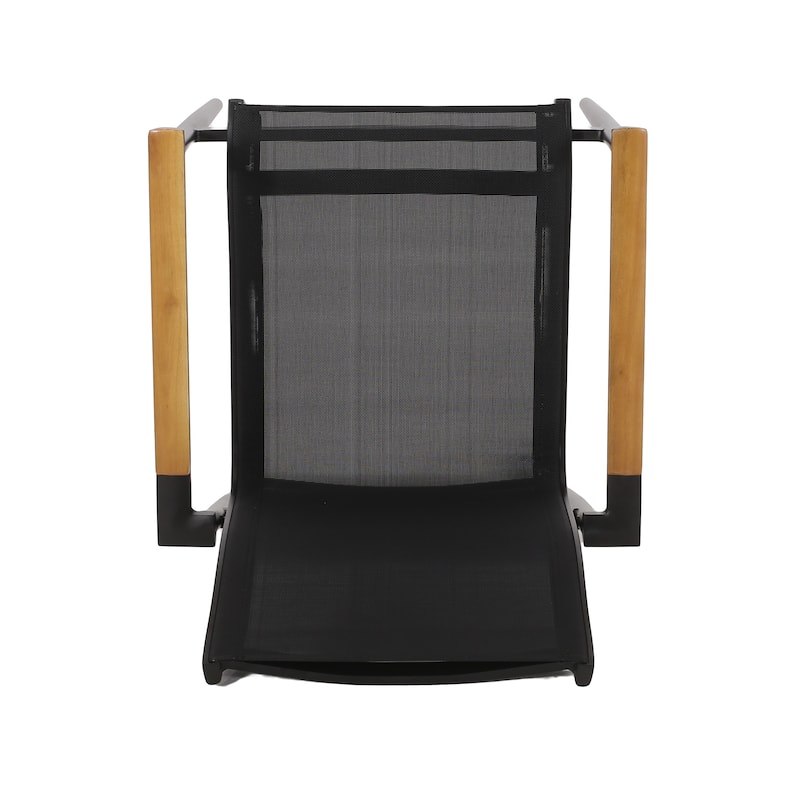 Stetson Mesh and Acacia Wood Outdoor 5 Piece Dining Set by Christopher Knight Home