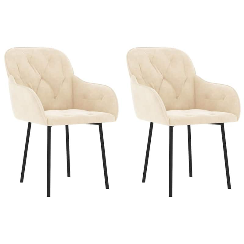 vidaXL Dining Chairs 2 Pcs Accent Upholstered Chair for Living Room Velvet - 22.4" x 24" x 31.5"