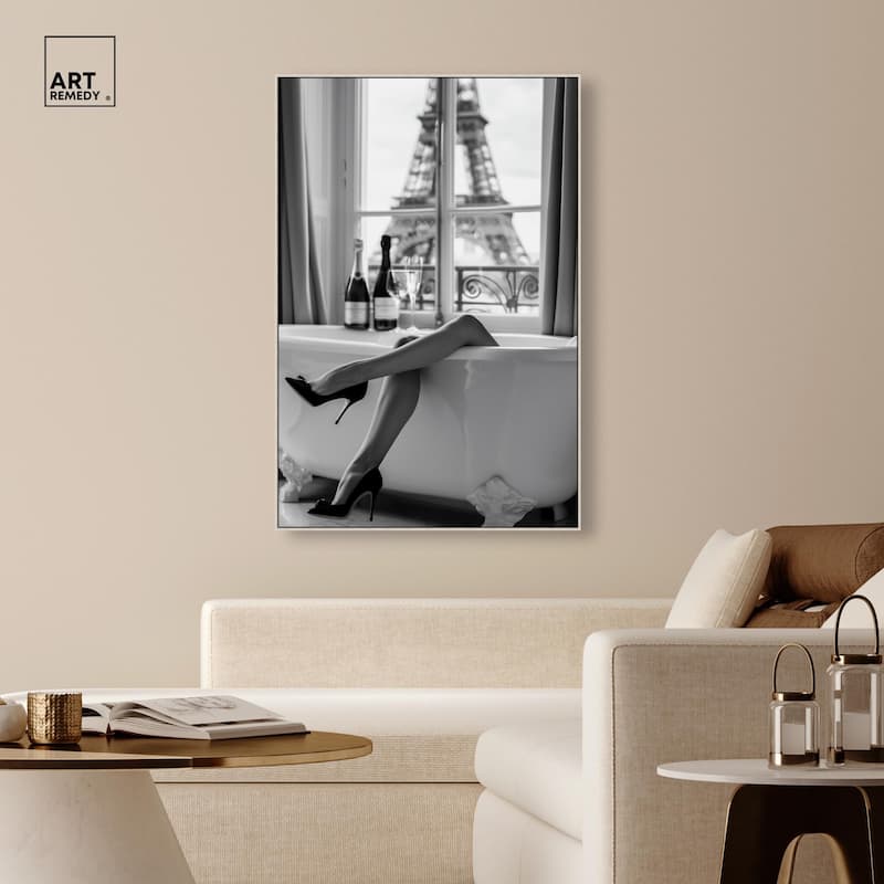 Bathtub Sit Back Glam Canvas by Art Remedy