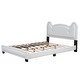 preview thumbnail 6 of 5, White Cute Pine Wood Upholstered Platform Bed with Cartoon Ears