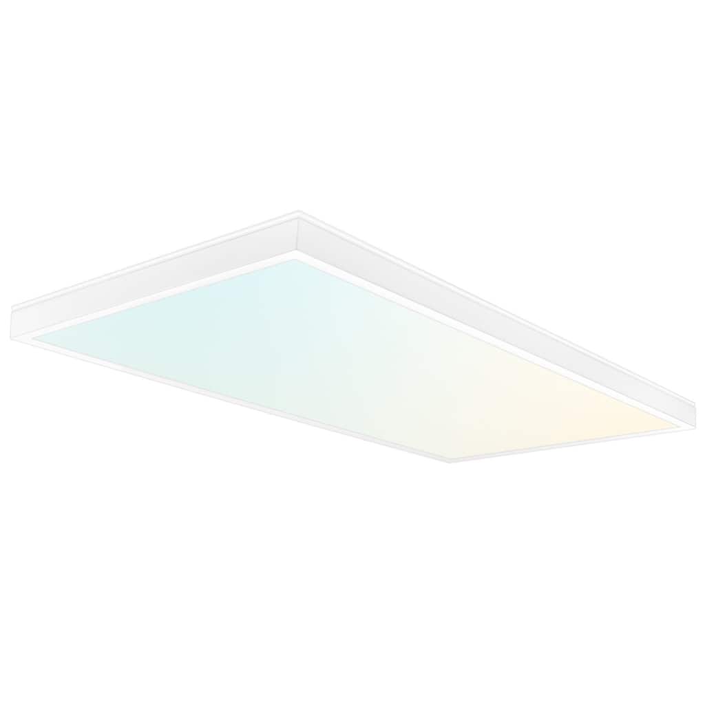 LUXRITE 1x2 FT. Slim Surface Mount Panel Light 5CCT Dimmable 2000/2650/3300 Lumens 18/24/30W Edge Lit Damp Rated ETL