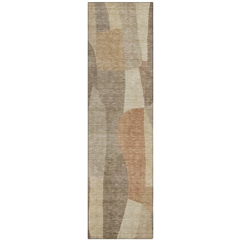 Machine Washable Indoor/ Outdoor Contemporary Layers Chantille Rug