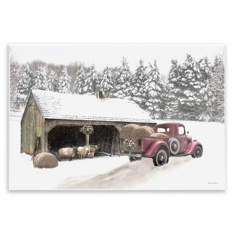 Stupell Snowy Winter Farm Sheep Wall Plaque Art Design By Robin-Lee Viera - 15 x 10