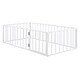 preview thumbnail 9 of 9, White Twin Size Metal Floor Bed Frame with Fence & Door
