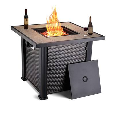 25'' H x 30'' W Stainless Steel Propane Outdoor Fire Pit