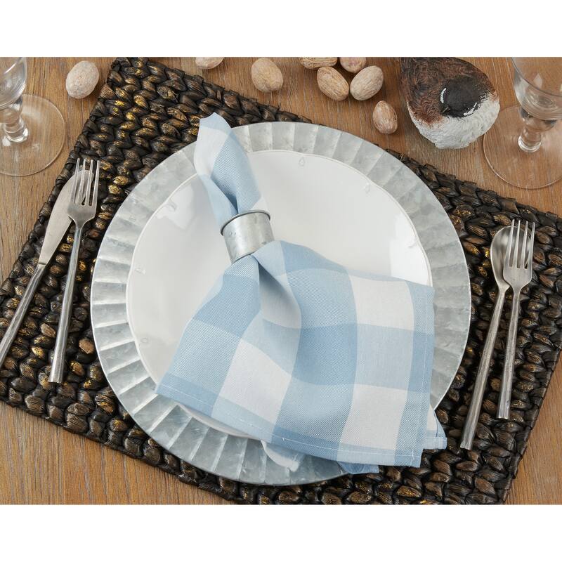 Buffalo Plaid Check Pattern Design Cotton Napkins (Set of 4)
