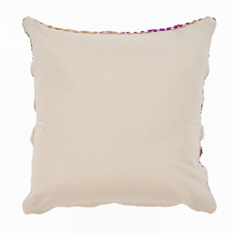 Sevita White Chevron Striped Multi Throw Pillow 18 inch