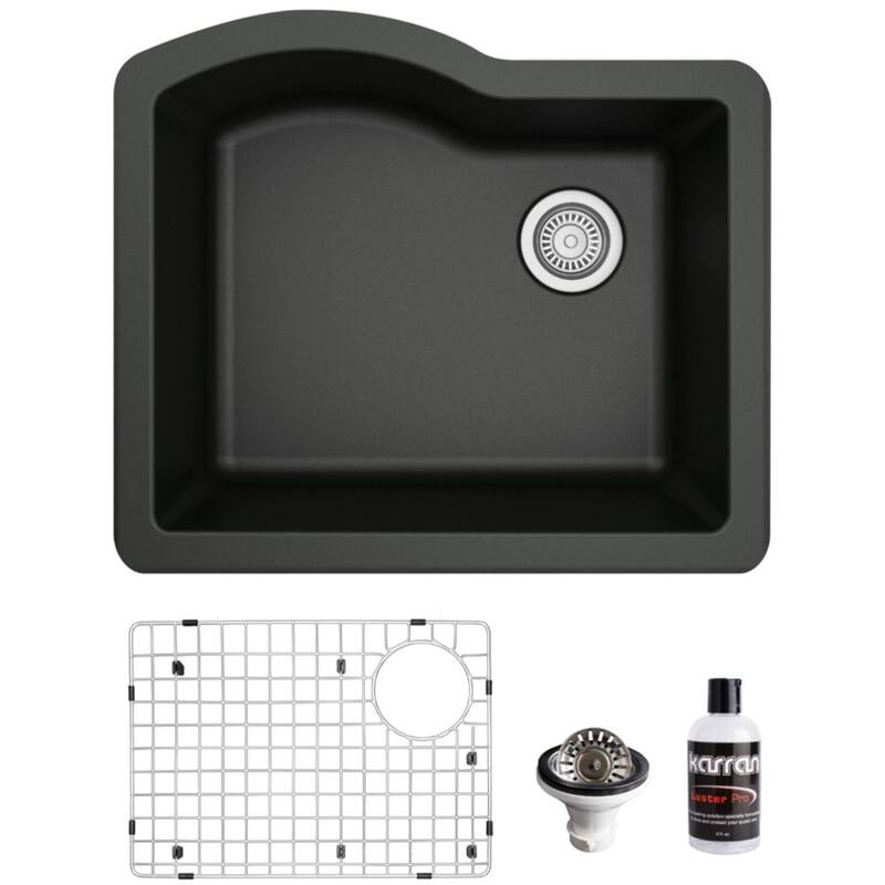 Karran USA QU-671-PK1 Quartz QU 24" Undermount Single Basin Quartz