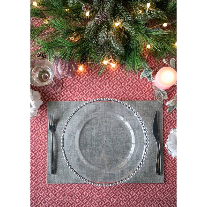 8 Pack Plastic Charger Plate, D13"