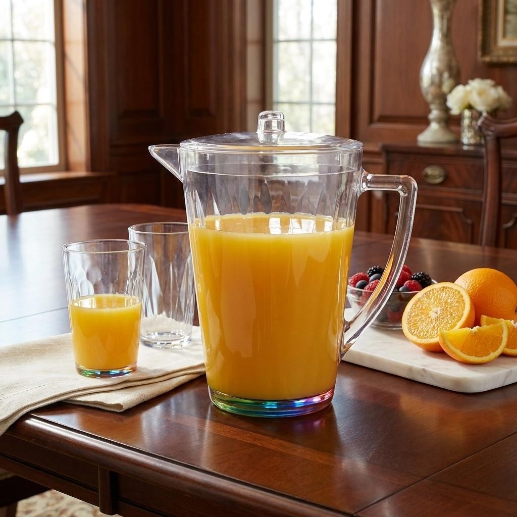 HomeRoots Set of Six Clear Acrylic Pitcher