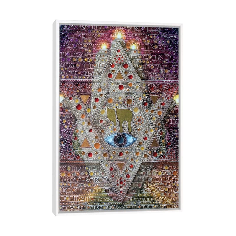 iCanvas "Brahat Habait Blessing At Home" by Victor Molev Framed Canvas Print - White - 48x32