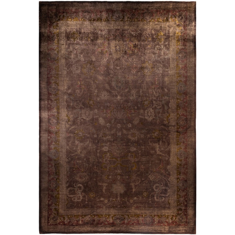 Overdyed One-of-a-Kind Hand-Knotted Area Rug - Brown - 11' 10" x 17' 7"