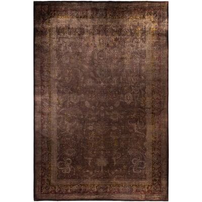 Overdyed One-of-a-Kind Hand-Knotted Area Rug - Brown - 11' 10" x 17' 7"
