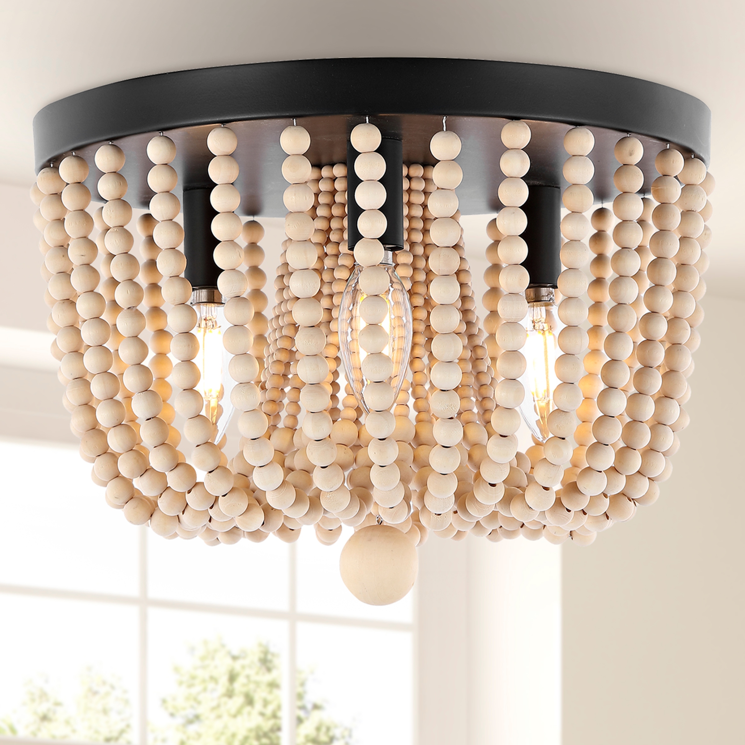 Beaded flush cheap mount chandelier