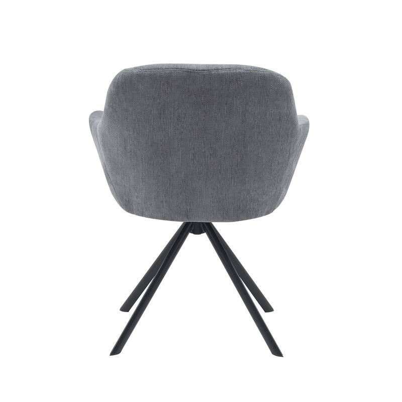 Porthos Home Sid Swivel Fabric Dining Chair with Steel Legs
