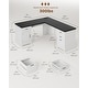 preview thumbnail 8 of 156, Farmhouse Executive L Shaped Desk Home Office Desk with Drawers and Storage Cabinet & Power Outlet