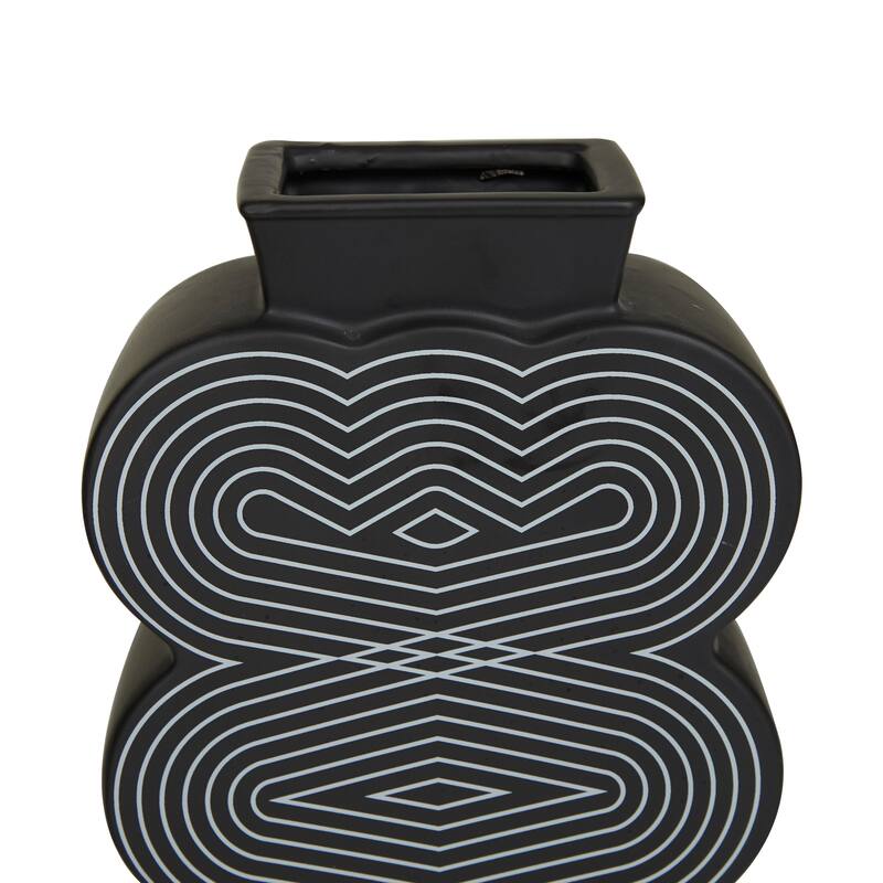 CosmoLiving by Cosmopolitan Black Ceramic Vase (Set of 2)