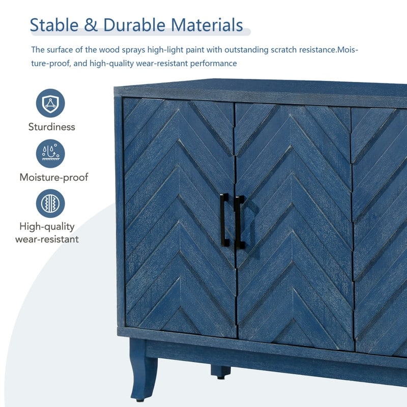 60"W Vintage Style Thickened Sideboard Storage Cabinet