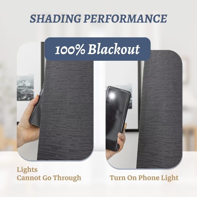 Blackout Cotton Blend Grommet Curtain Pair (2 panels)