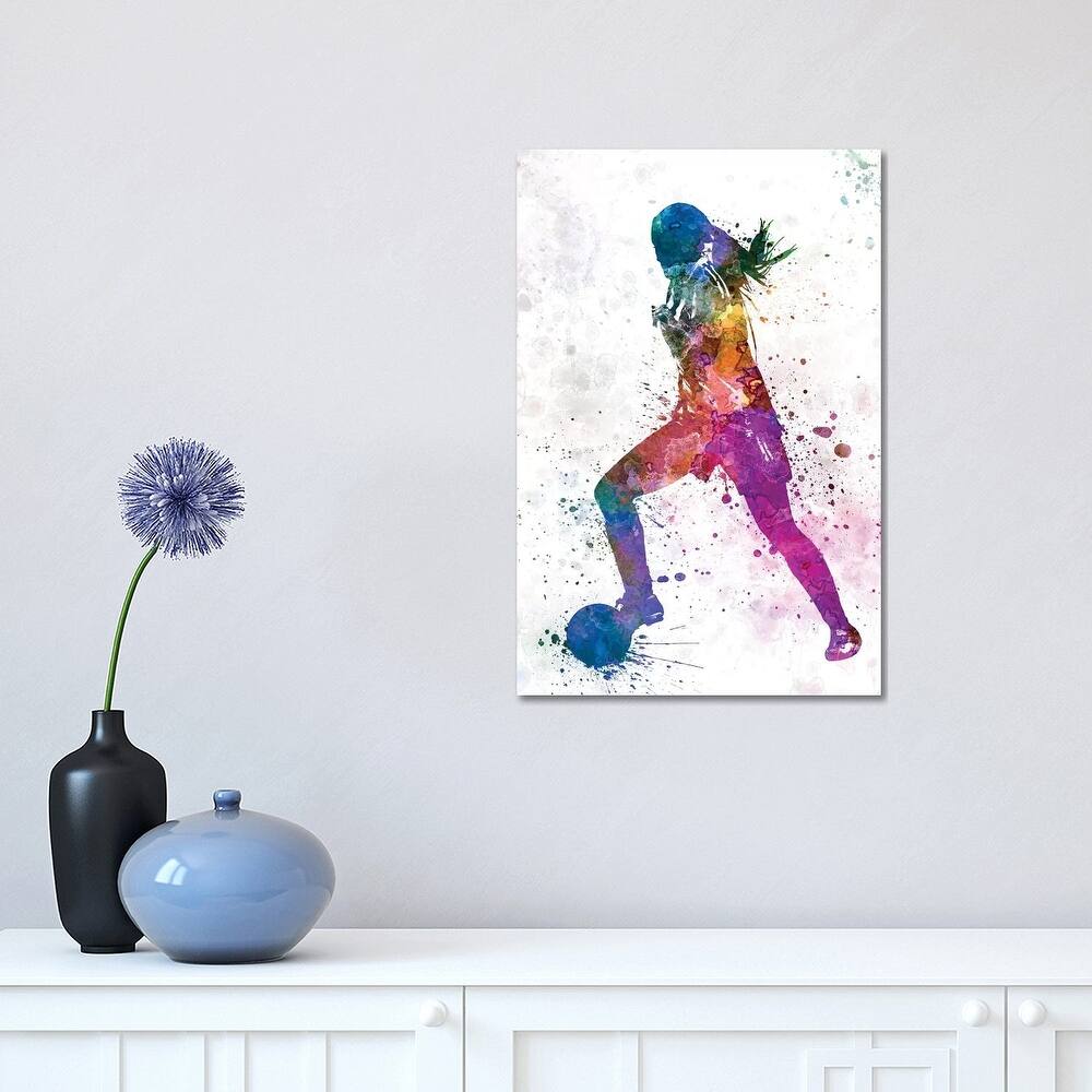 iCanvas "Girl Playing Soccer Silhouette II" by Paul Rommer Canvas Print