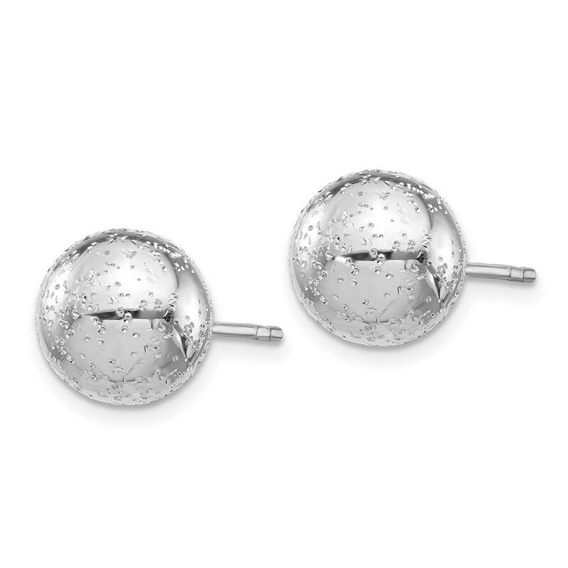 Curata 925 Sterling Silver Radiant Essence 10mm Ball Post Earrings