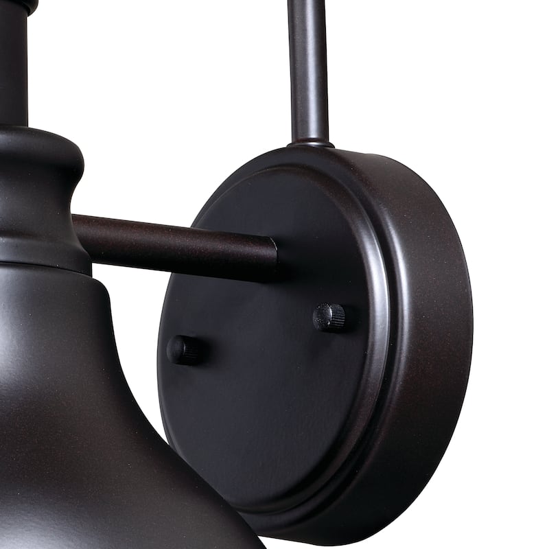 Delano Bronze Dusk to Dawn Outdoor Wall Light - 9-in W x 13.25-in H x 11.25-in D