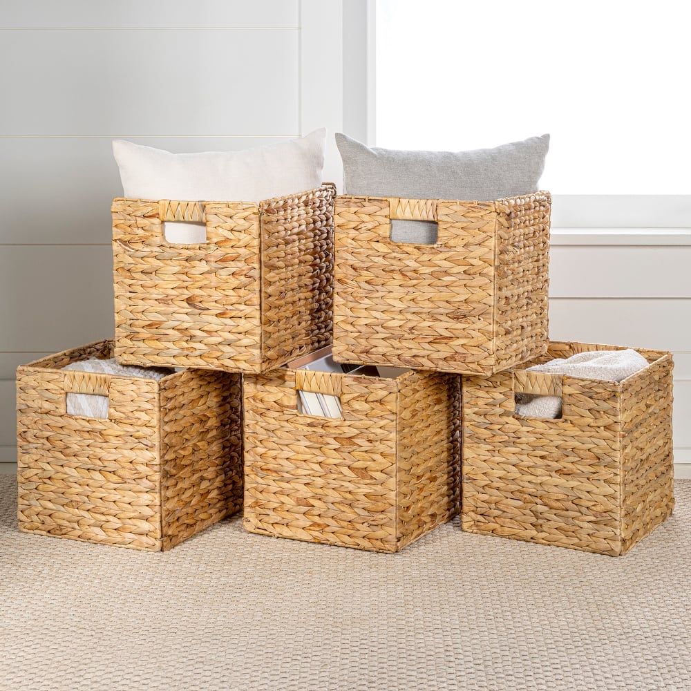 Collapsible Storage Cube Basket with Handles (Set of 5)