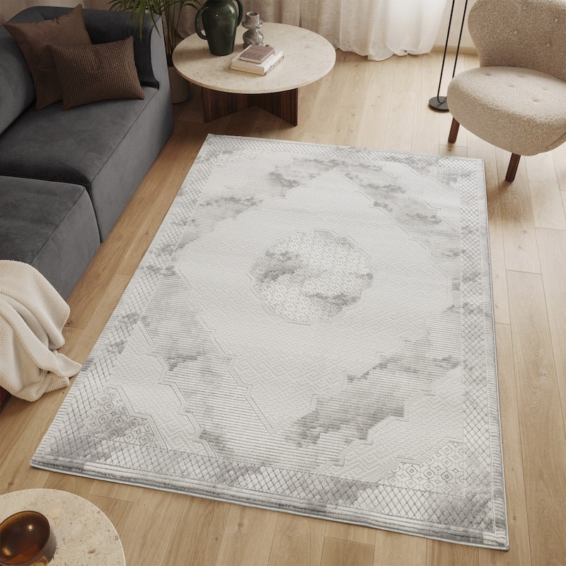 Gray 5 ft. 3 in. x 7 ft. 3 in.Luxury Area Rug, 0.43 Pile Height – Sophisticated Warmth for Any Room - 3'6"