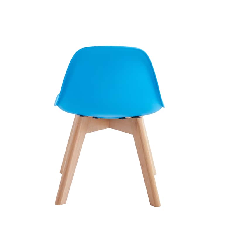 Porthos Home Brynn Kids Chair, Plastic Shell With Seat Cushion, Beech Wood Legs