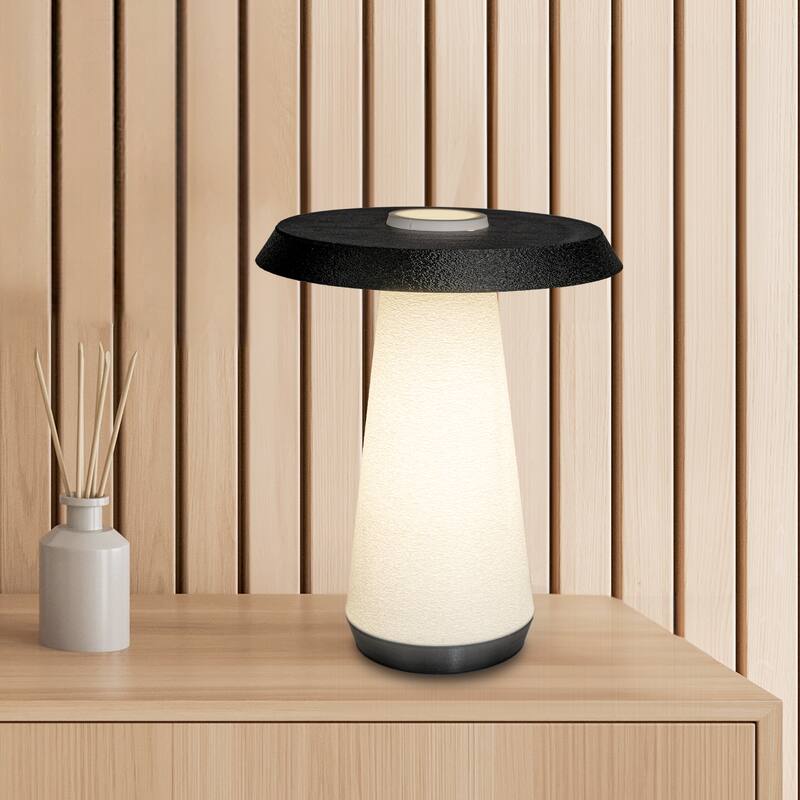 Enzo 12.25" Mid-Century Minimalist Plant-Based PLA 3D Printed Dimmable LED Table Lamp, by JONATHAN Y