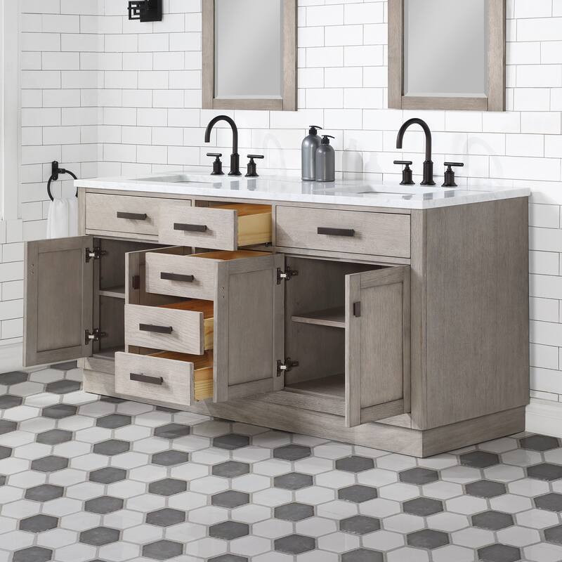 Chestnut 72" Double Bathroom Vanity Vanity with Faucet(s)