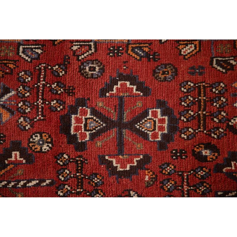Traditional Orange Shiraz Persian Vintage Rug Handmade Wool Carpet - 5'10"x 9'5"