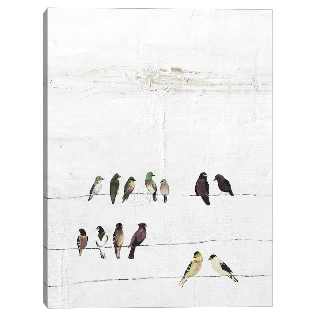 Birds on a Wire by Belle Maison Canvas Art Print