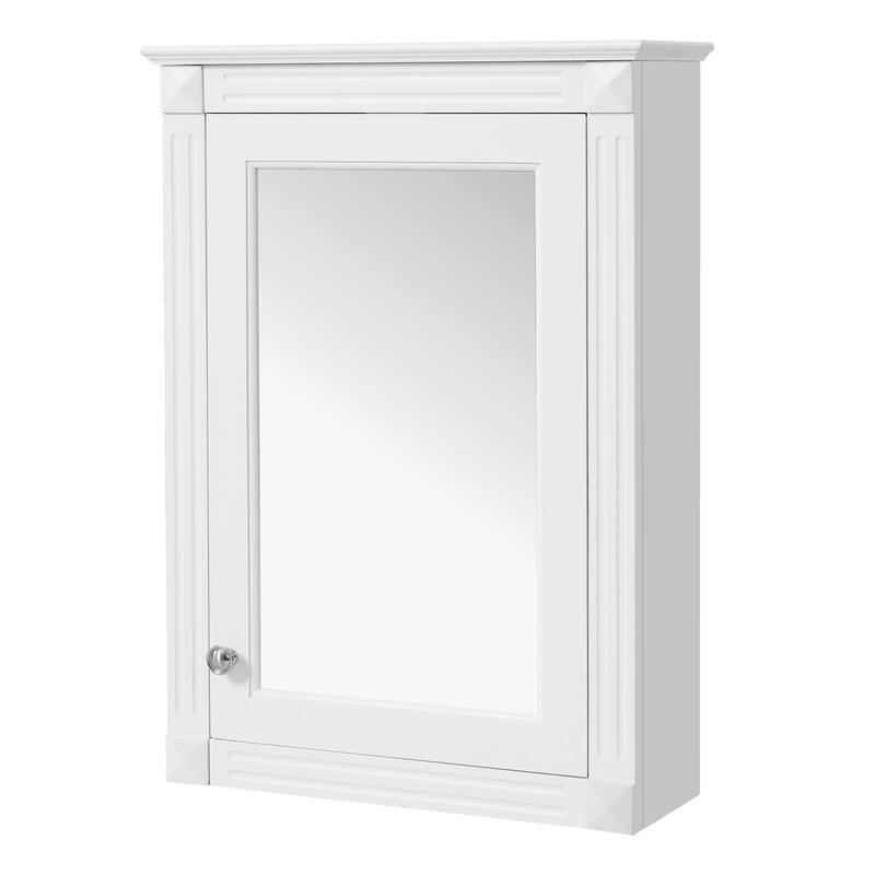 20" Wall Mounted Bathroom Storage Cabinet with Mirror, Medicine Cabinet with Height Adjustable Shelf