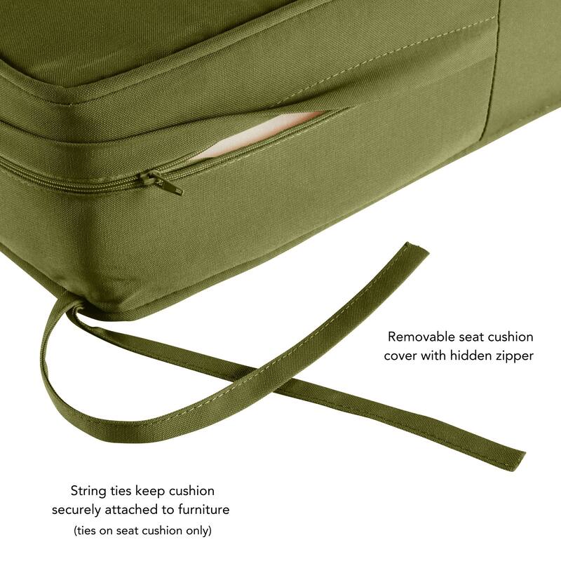 Hunter Green Outdoor 24-inch x 24-inch Premium Deep Seat Cushion Set (Cushions Only)