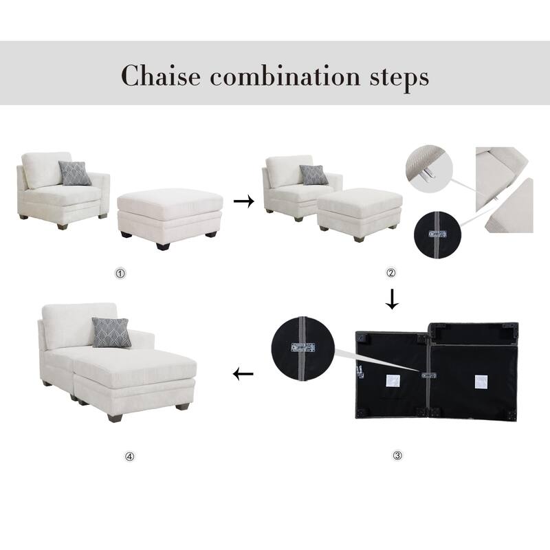 Corduroy Flexible Combination Sectional Sofa Couch