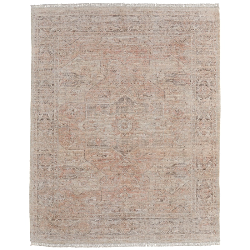 Grand Bazaar Ramey Hand Woven Medallion Transitional Area Rug - 5' x 7'6" - Orange/Tan/Ivory